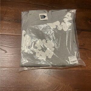 Gray Sweatshirt with White Floral Design